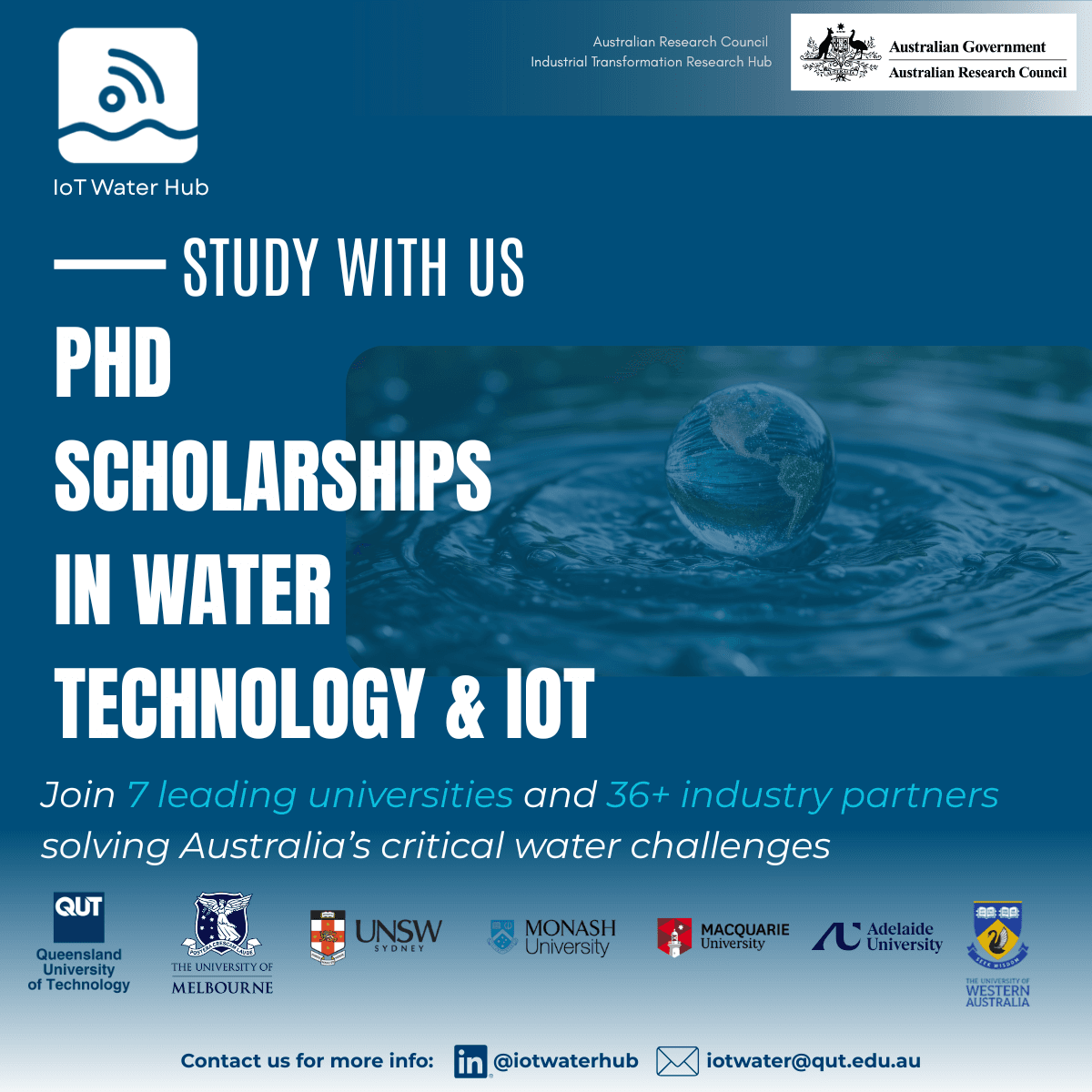 PhD Scholarships in Water Technology & IoT